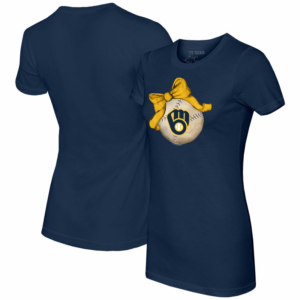 Milwaukee Brewers Tiny Turnip Women's Baseball Bow T-Shirt for sale