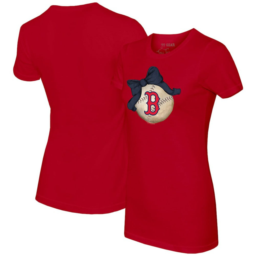Boston Red Sox Tiny Turnip Women's Baseball Bow T-Shirt Online