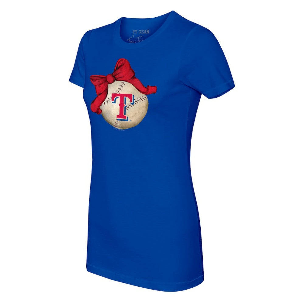 Texas Rangers Tiny Turnip Women's Baseball Bow T-Shirt Discount