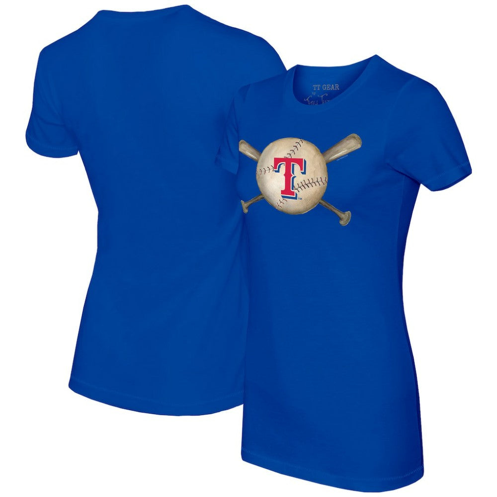 Texas Rangers Tiny Turnip Women's Baseball Cross Bats T-Shirt Outlet