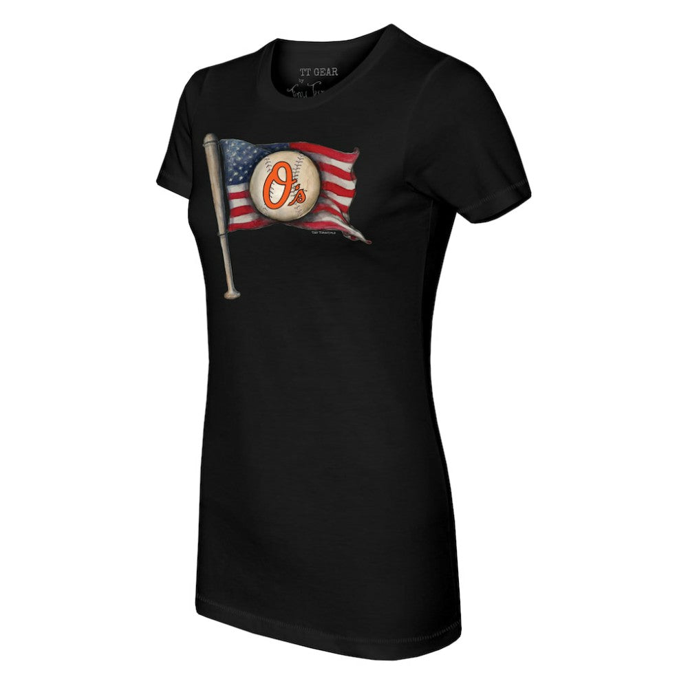 Baltimore Orioles Tiny Turnip Women's Baseball Flag T-Shirt Near Me