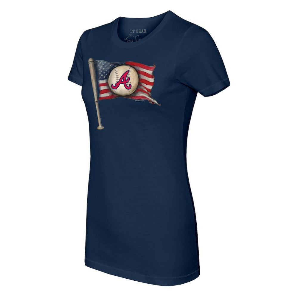 Atlanta Braves Tiny Turnip Women's Baseball Flag T-Shirt Outlet