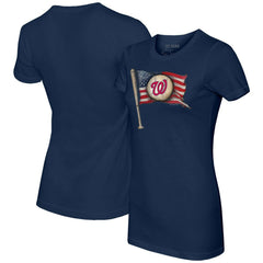 Washington Nationals Tiny Turnip Women's Baseball Flag T-Shirt Outlet