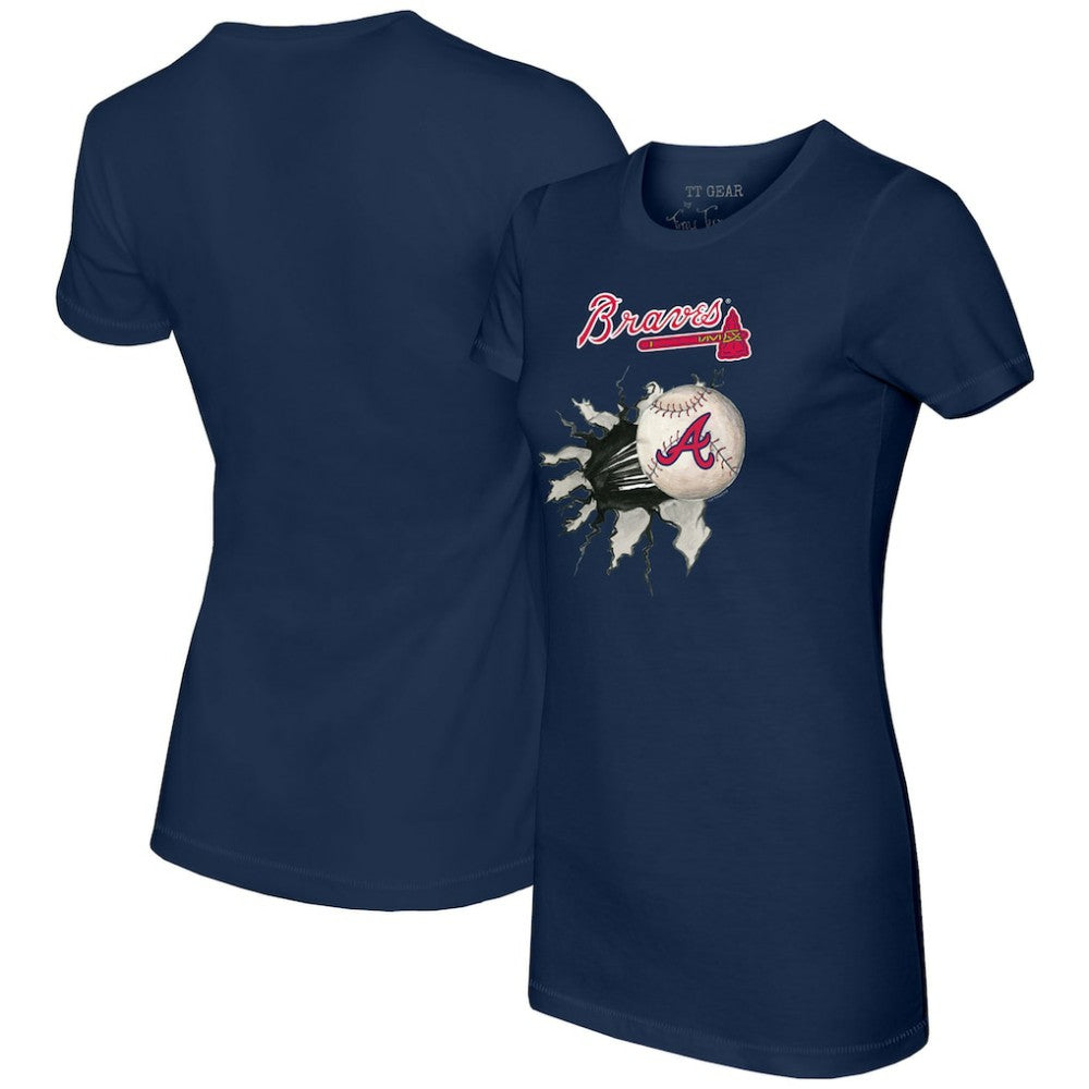 Atlanta Braves Tiny Turnip Women's Baseball Tear T-Shirt for sale
