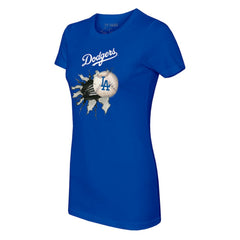 Los Angeles Dodgers Tiny Turnip Women's Baseball Tear T-Shirt Discount