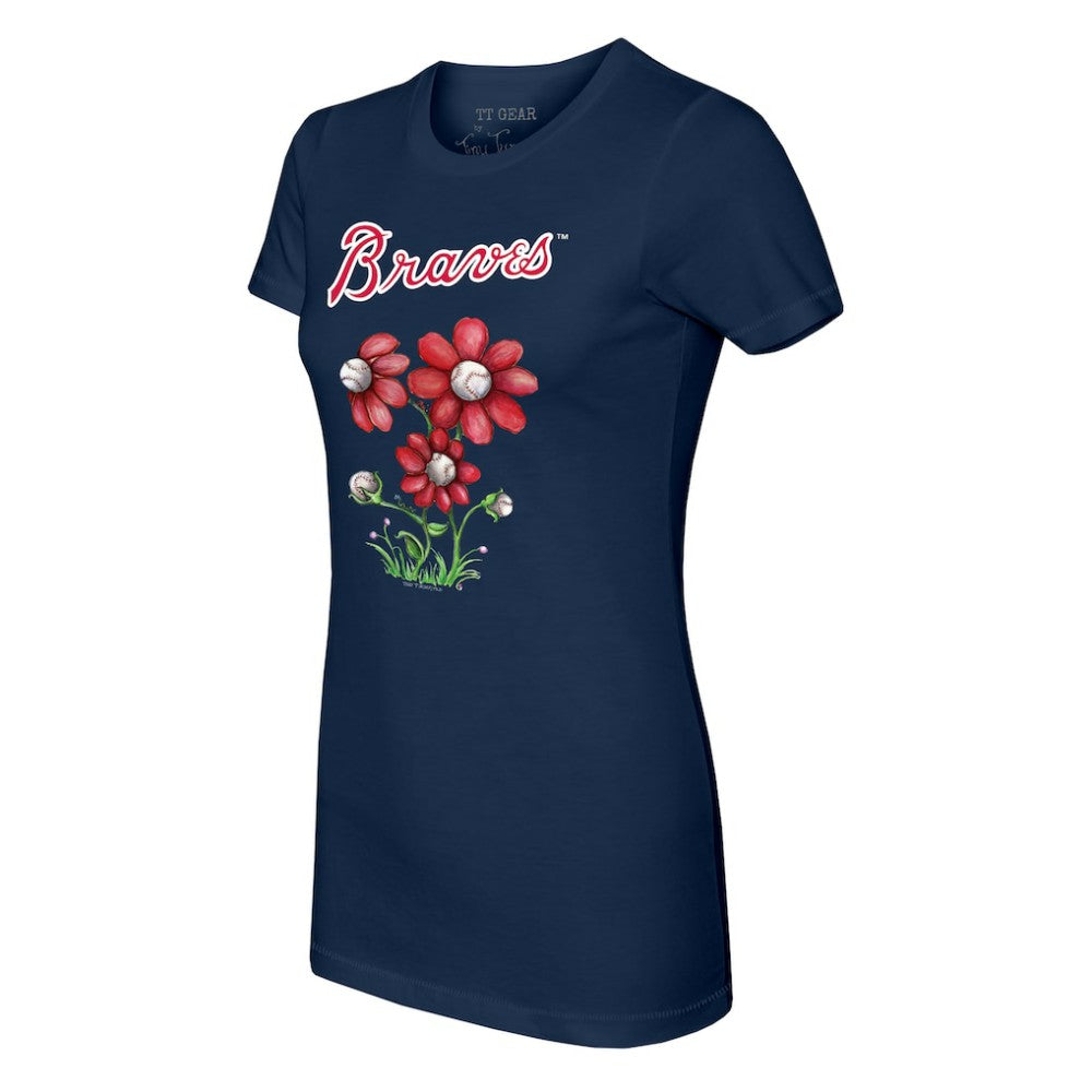 Atlanta Braves Tiny Turnip Women's Blooming Baseballs T-Shirt Sale