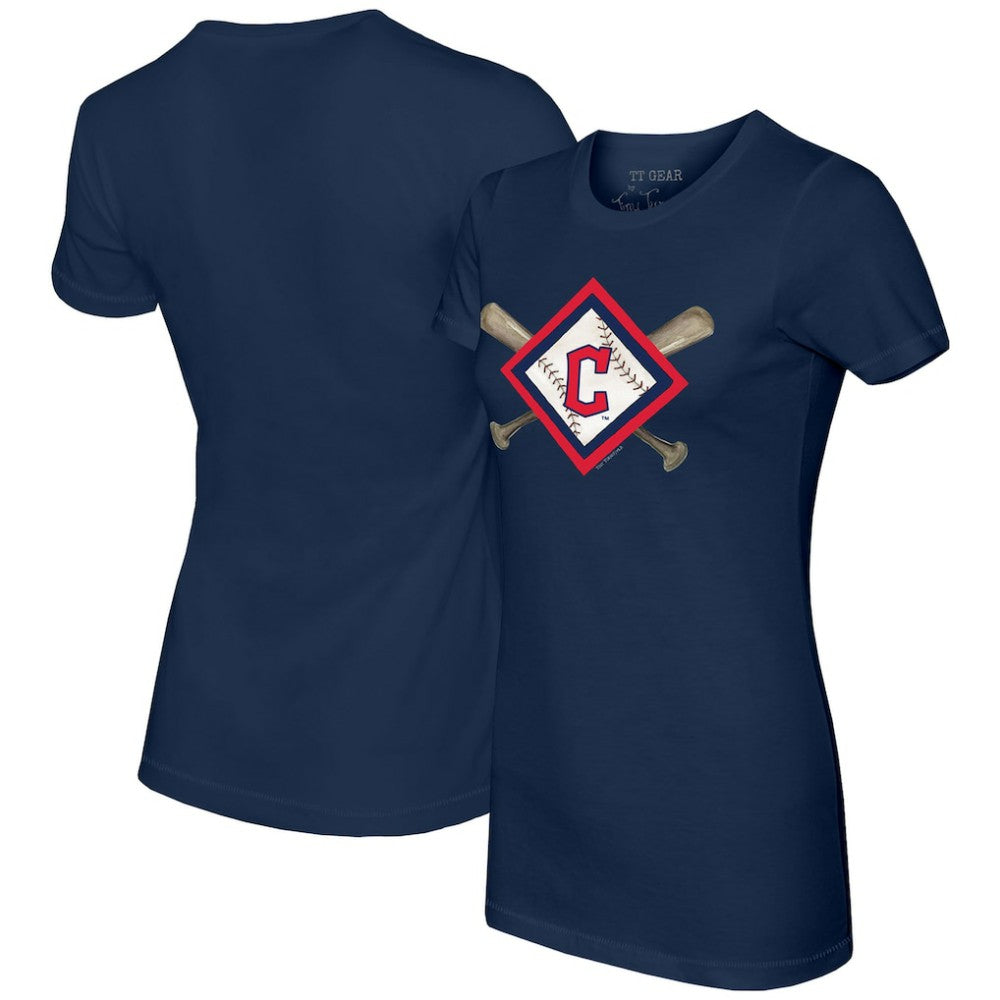 Cleveland Guardians Tiny Turnip Women's Diamond Cross Bats T-Shirt Online