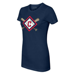 Cleveland Guardians Tiny Turnip Women's Diamond Cross Bats T-Shirt Online