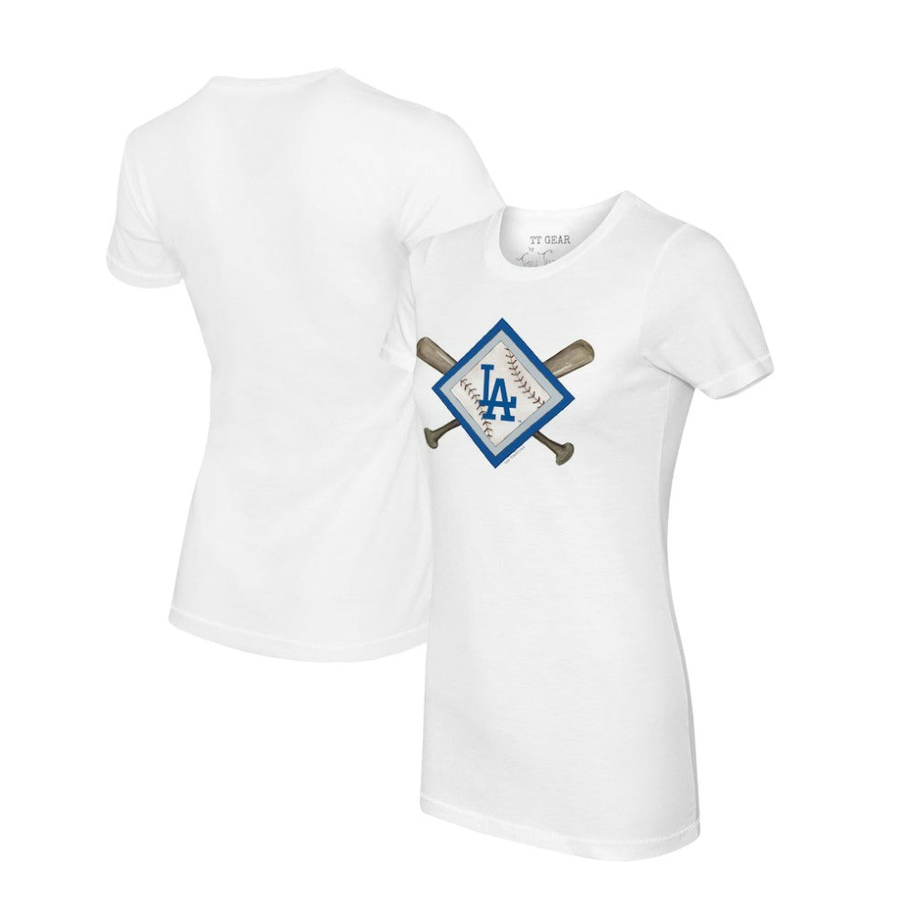 Los Angeles Dodgers Tiny Turnip Women's Diamond Cross Bats T-Shirt Discount