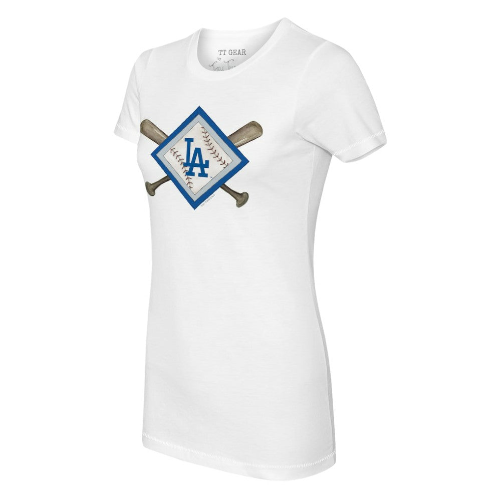 Los Angeles Dodgers Tiny Turnip Women's Diamond Cross Bats T-Shirt Discount