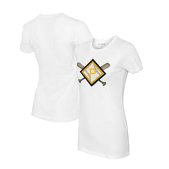 Pittsburgh Pirates Tiny Turnip Women's Diamond Cross Bats T-Shirt Discount