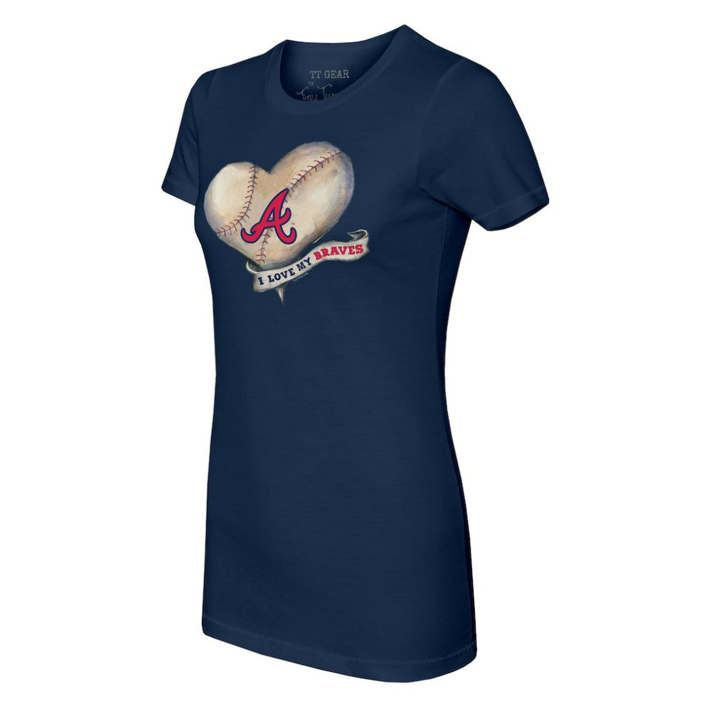 Atlanta Braves Tiny Turnip Women's Heart Banner T-Shirt Near Me