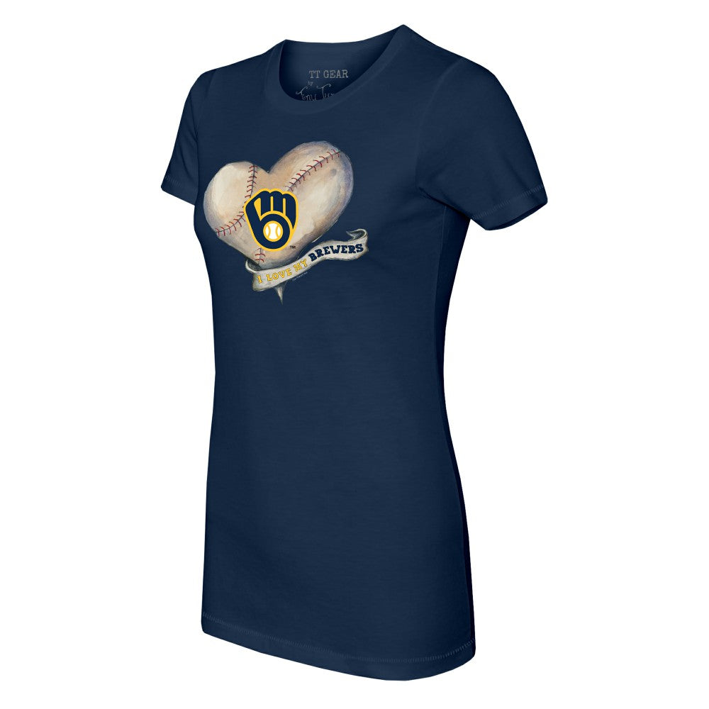 Milwaukee Brewers Tiny Turnip Women's Heart Banner T-Shirt Online