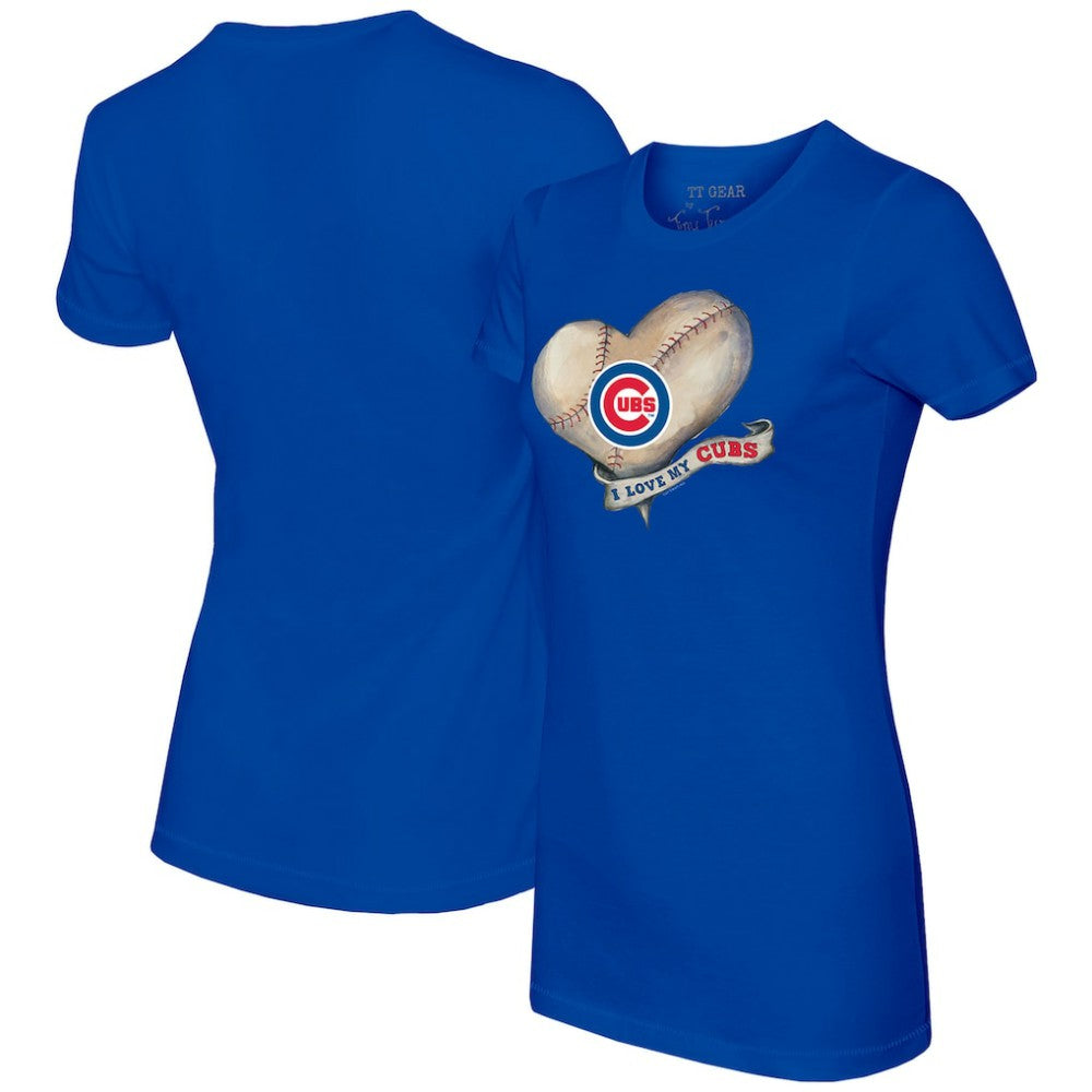 Chicago Cubs Tiny Turnip Women's Heart Banner T-Shirt Online