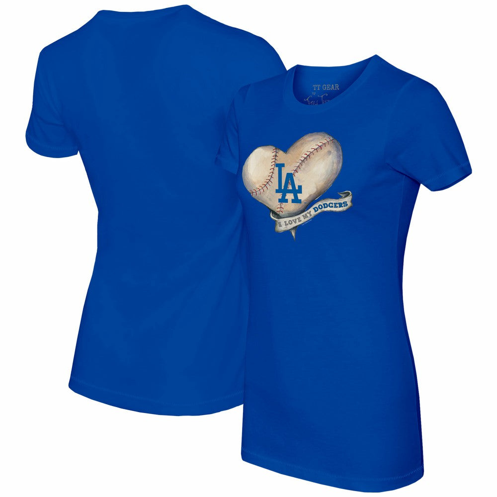 Los Angeles Dodgers Tiny Turnip Women's Heart Banner T-Shirt Online