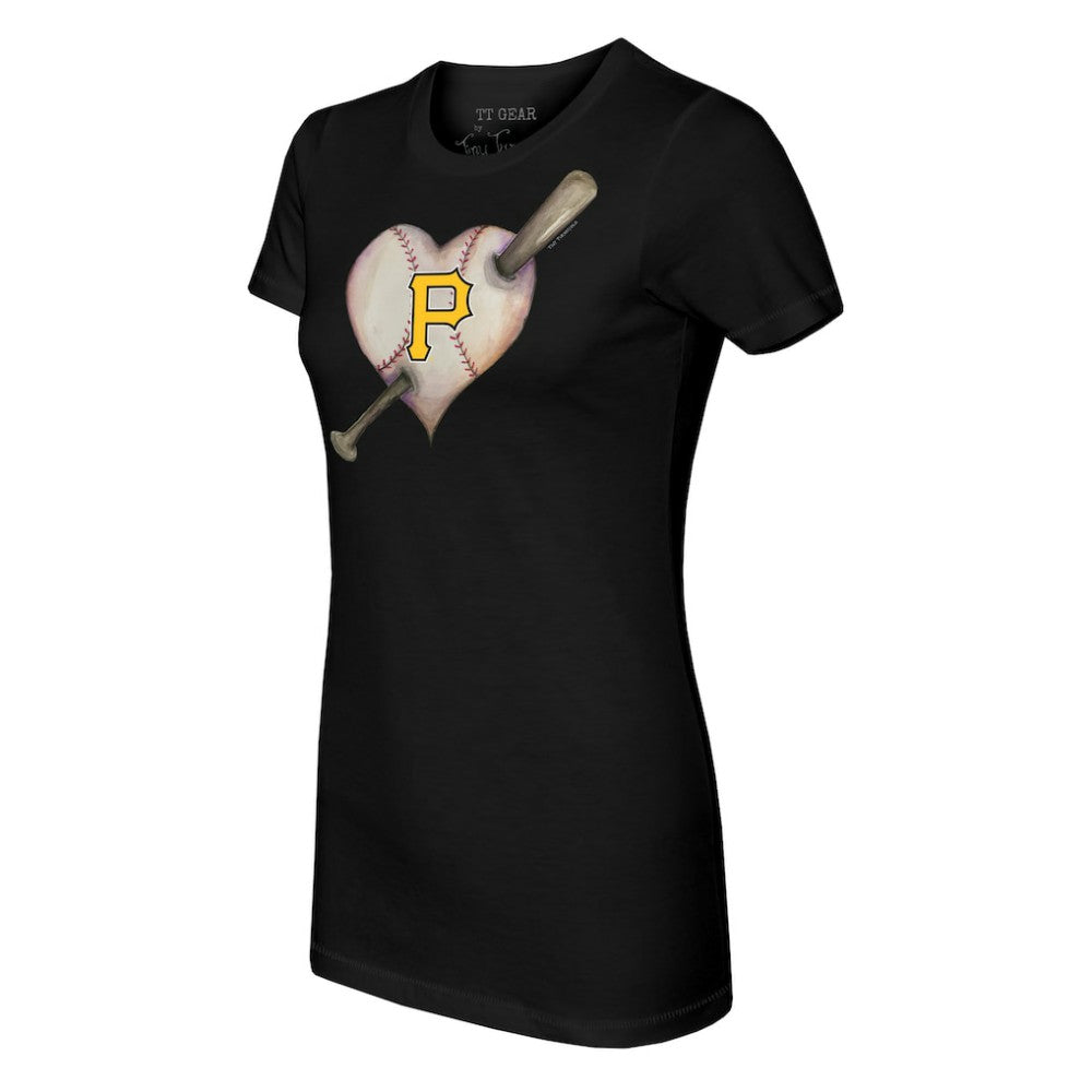 Pittsburgh Pirates Tiny Turnip Women's Heart Bat T-Shirt for sale
