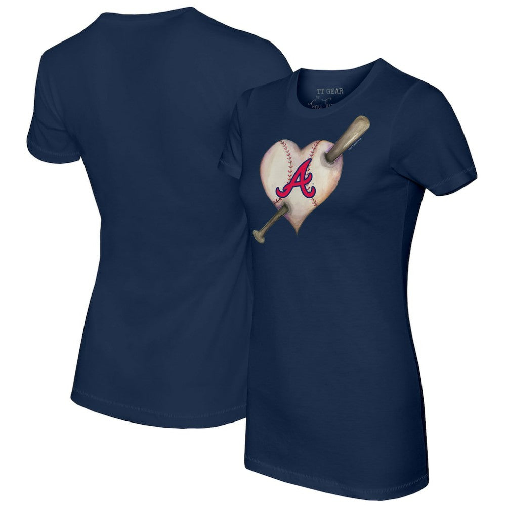 Atlanta Braves Tiny Turnip Women's Heart Bat T-Shirt Discount