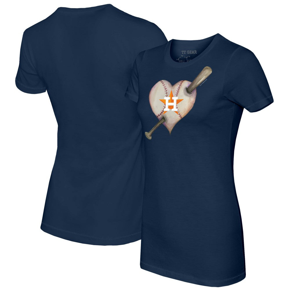 Houston Astros Tiny Turnip Women's Heart Bat T-Shirt Outlet
