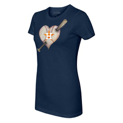 Houston Astros Tiny Turnip Women's Heart Bat T-Shirt Outlet