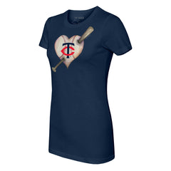 Minnesota Twins Tiny Turnip Women's Heart Bat T-Shirt Sale