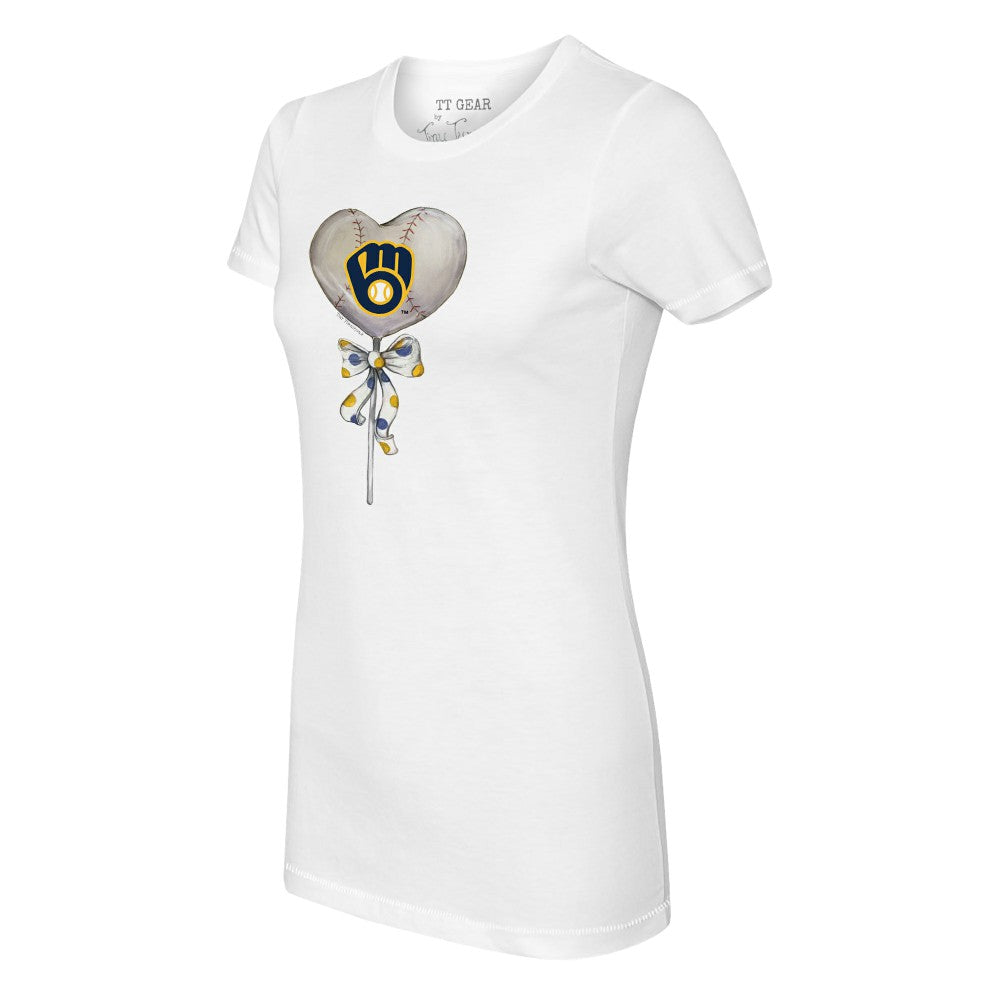 Milwaukee Brewers Tiny Turnip Women's Heart Lolly T-Shirt Sale