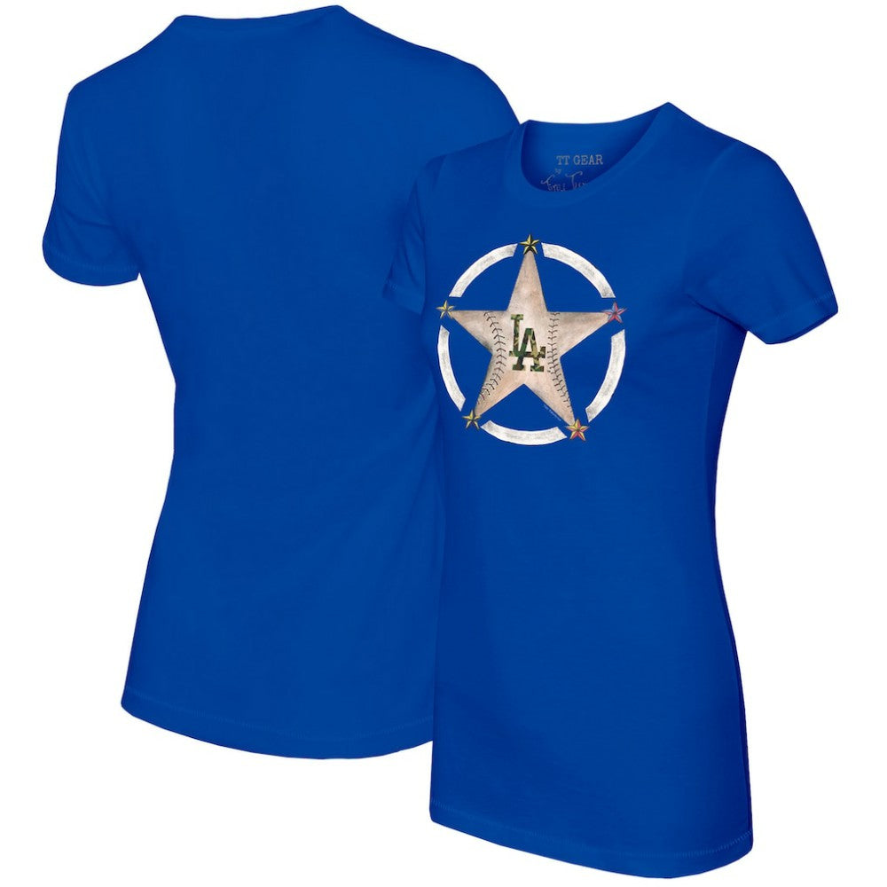 Los Angeles Dodgers Tiny Turnip Women's Military Star T-Shirt Discount