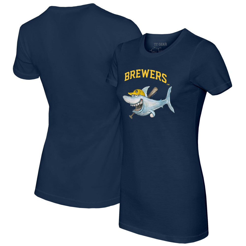 Milwaukee Brewers Tiny Turnip Women's Shark T-Shirt Sale