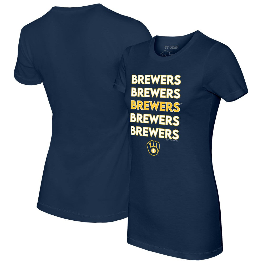 Milwaukee Brewers Tiny Turnip Women's Stacked T-Shirt Discount