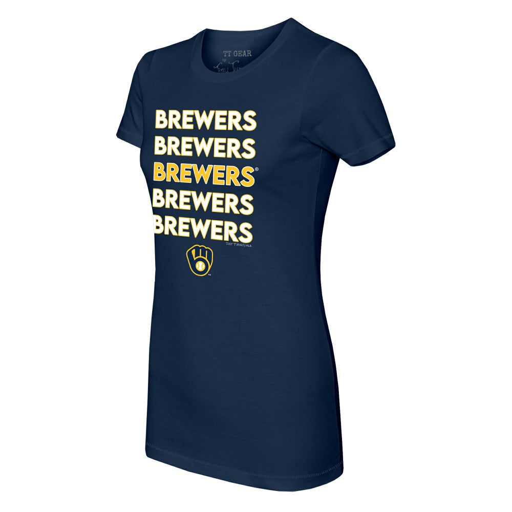 Milwaukee Brewers Tiny Turnip Women's Stacked T-Shirt Discount