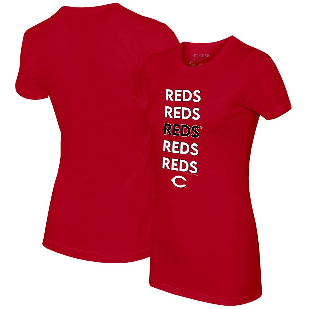 Cincinnati Reds Tiny Turnip Women's Stacked T-Shirt Online