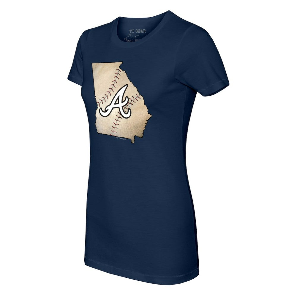 Atlanta Braves Tiny Turnip Women's State Outline T-Shirt Discount