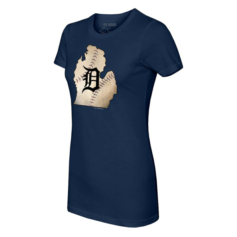 Detroit Tigers Tiny Turnip Women's State Outline T-Shirt for sale