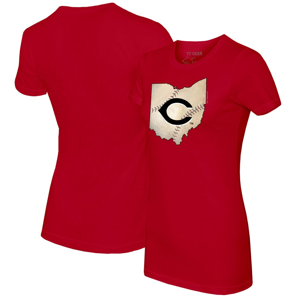 Cincinnati Reds Tiny Turnip Women's State Outline T-Shirt Sale