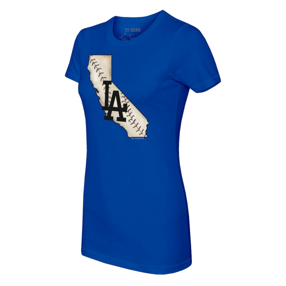 Los Angeles Dodgers Tiny Turnip Women's State Outline T-Shirt Outlet