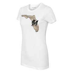 Miami Marlins Tiny Turnip Women's State Outline T-Shirt Discount