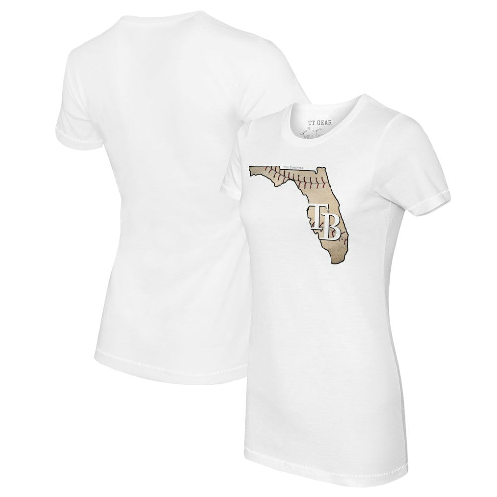 Tampa Bay Rays Tiny Turnip Women's State Outline T-Shirt Sale