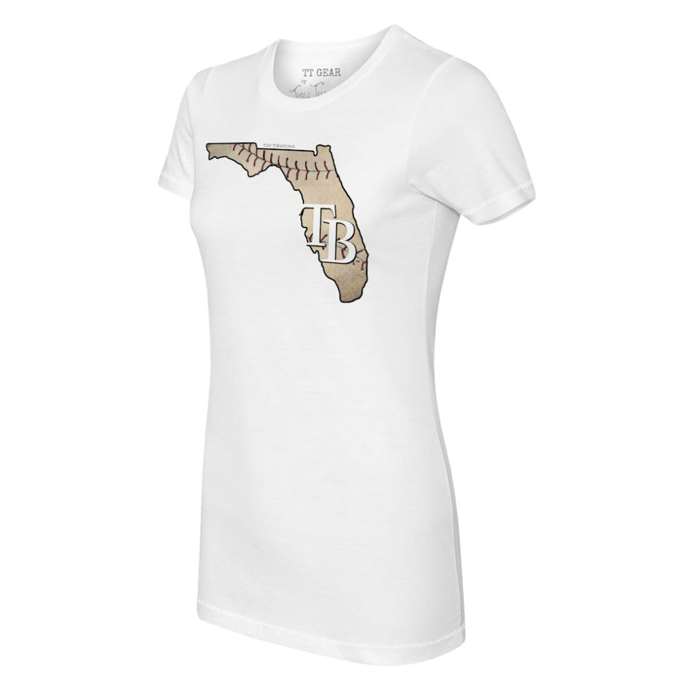 Tampa Bay Rays Tiny Turnip Women's State Outline T-Shirt Sale