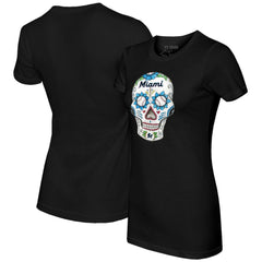 Miami Marlins Tiny Turnip Women's Sugar Skull T-Shirt for sale
