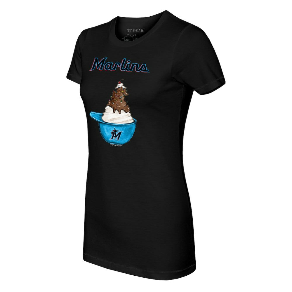 Miami Marlins Tiny Turnip Women's Sundae Helmet T-Shirt Online