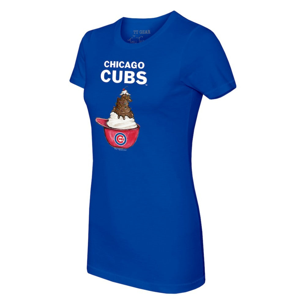 Chicago Cubs Tiny Turnip Women's Sundae Helmet T-Shirt for sale