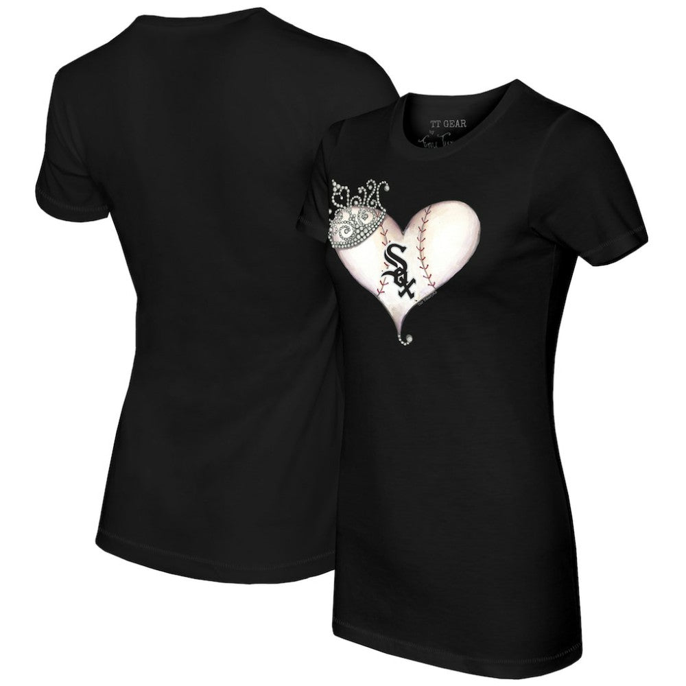 Chicago White Sox Tiny Turnip Women's Tiara Heart T-Shirt Outlet