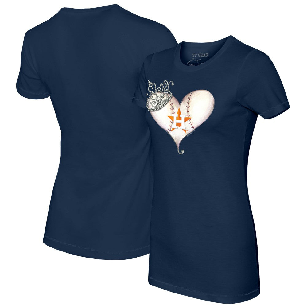 Houston Astros Tiny Turnip Women's Tiara Heart T-Shirt Online