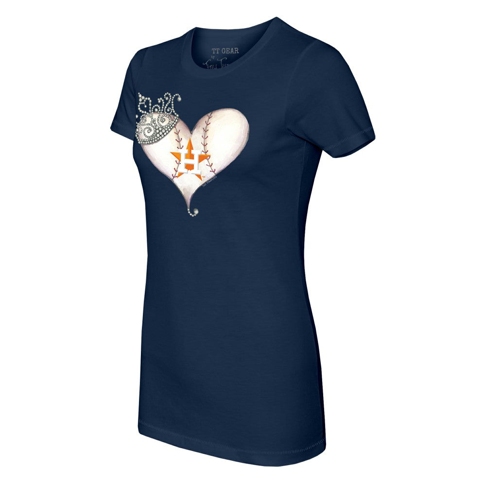 Houston Astros Tiny Turnip Women's Tiara Heart T-Shirt Online