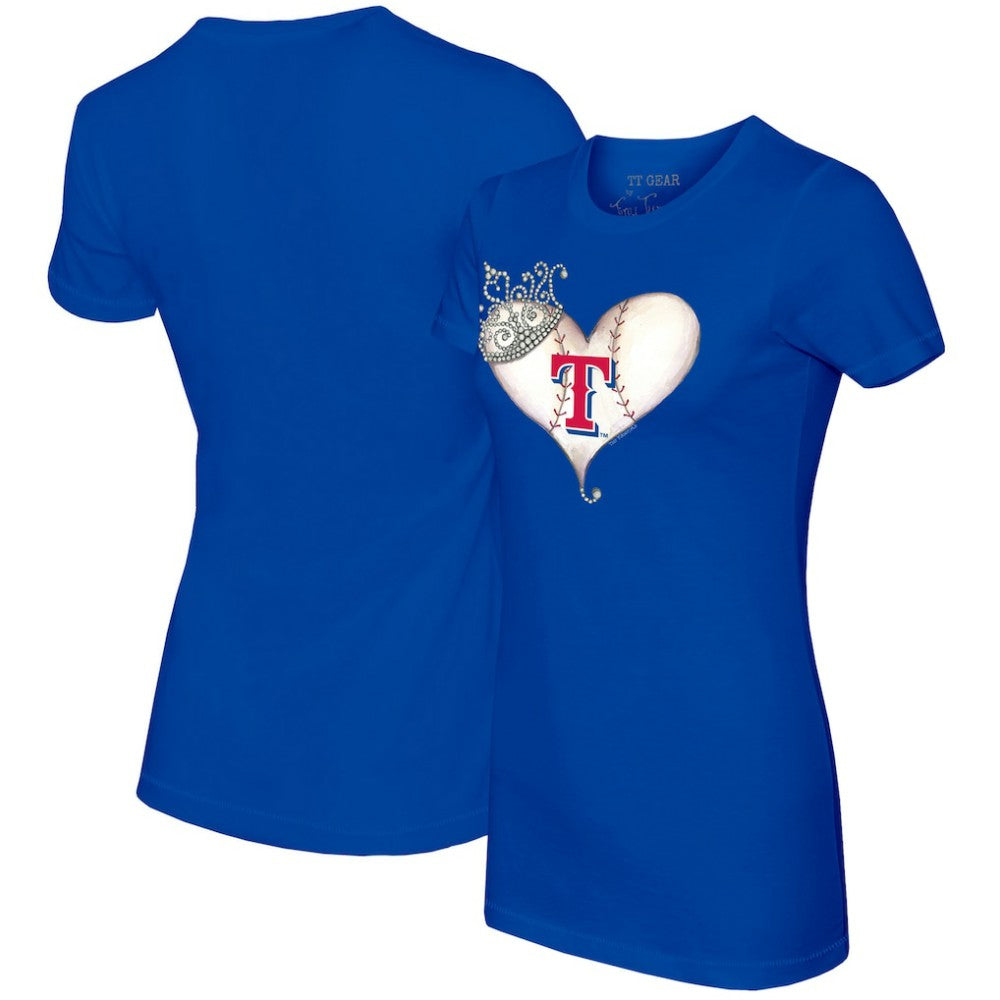 Texas Rangers Tiny Turnip Women's Tiara Heart T-Shirt Outlet