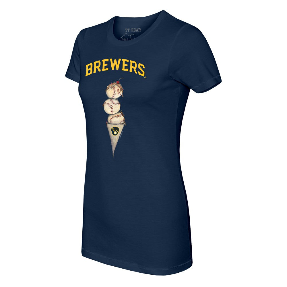 Milwaukee Brewers Tiny Turnip Women's Triple Scoop T-Shirt Online