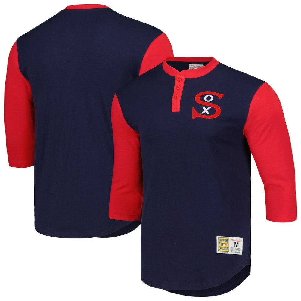 Chicago White Sox Mitchell & Ness Cooperstown Collection Legendary Slub Henley 3/4-Sleeve T-Shirt Online