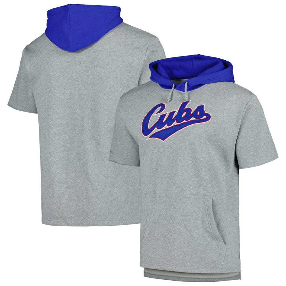 Chicago Cubs Mitchell & Ness Postgame Short Sleeve Pullover Hoodie Discount