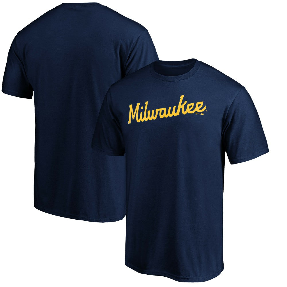 Milwaukee Brewers Official Team Wordmark T-Shirt Outlet