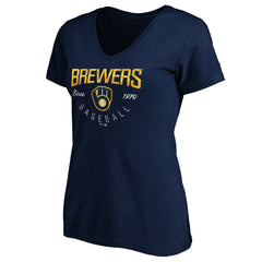 Milwaukee Brewers Women's Core Live For It V-Neck T-Shirt for sale
