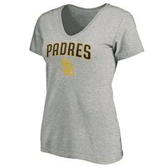 San Diego Padres Women's Core Team Lock Up Wordmark V-Neck T-Shirt for sale
